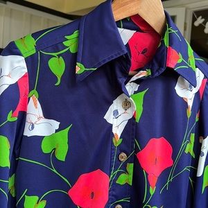 Vintage 70s Floral Button down Blouse